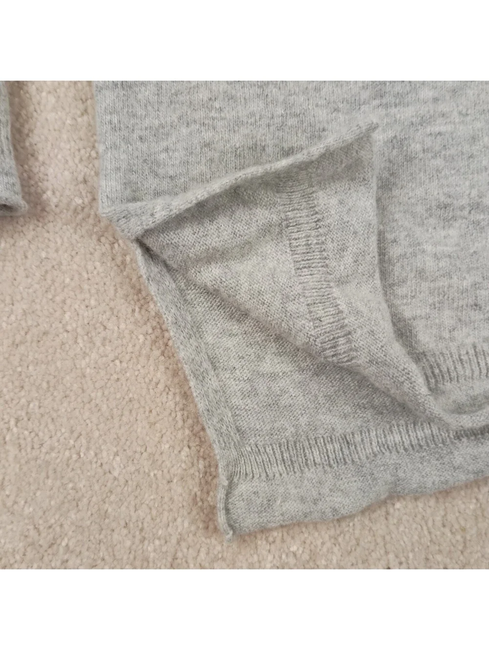J.Crew Sweater Women Grey V-Neck Marled Wool Blend Textured Long Sleeve M